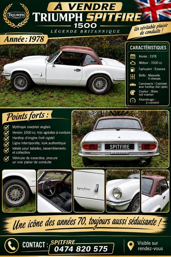 Triumph Spitfire-voorouder, Verzamelen, Overige Verzamelen, Ophalen of Verzenden