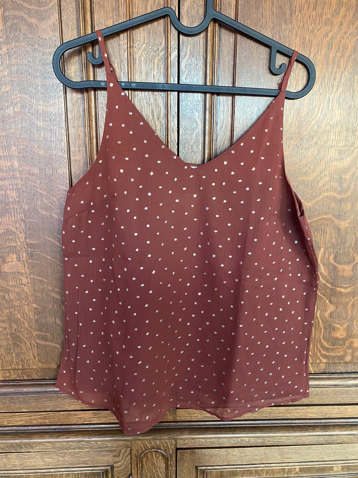 Top terracotta à pois doré, Kleding | Dames, Maat 38/40 (M), Bruin, Ophalen of Verzenden, Zo goed als nieuw