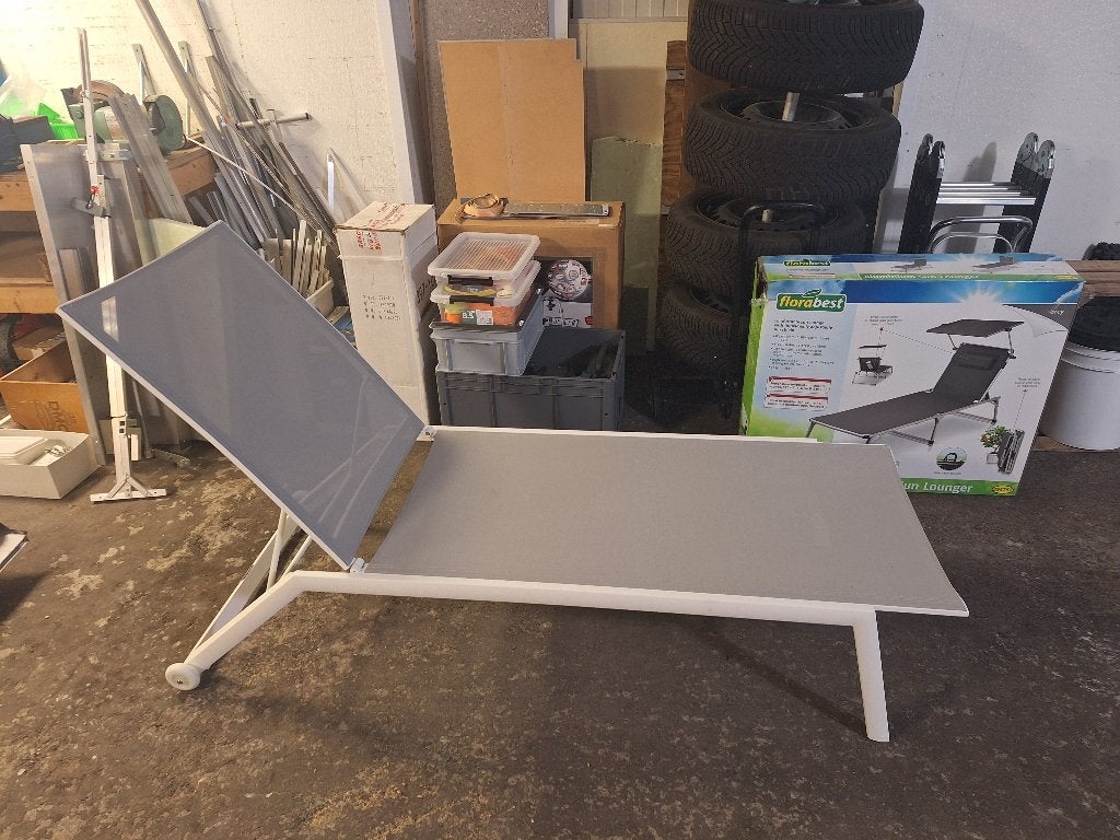 ligbed, Ophalen, Zo goed als nieuw, Aluminium, Verrijdbaar