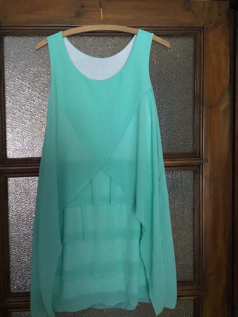 Zee groen blauwe zomer dames jurk kleed mt 40-42, Ophalen of Verzenden, Maat 38/40 (M), Groen