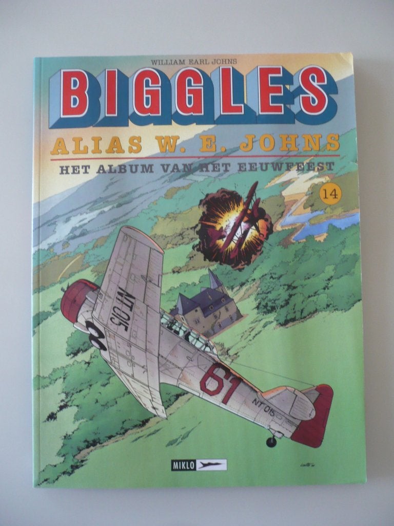 Biggles (14 Het album van het eeuwfeest) eerste druk, Gelezen, Eén stripboek, Johns, Ophalen of Verzenden