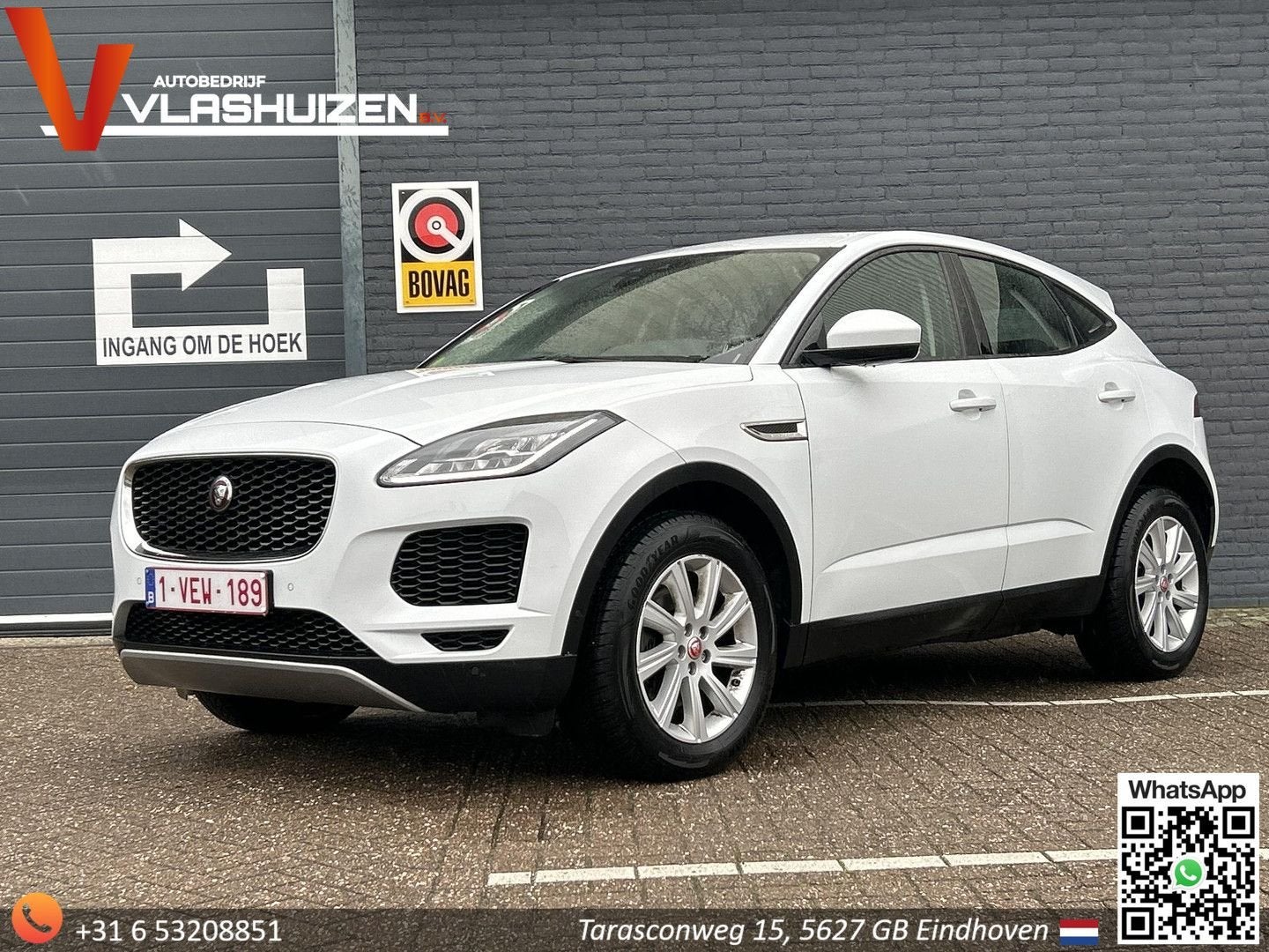 Jaguar E-Pace D150 Aut. AWD Automaat | Leder | Climate | Cru, Auto's, Jaguar, Automaat, Traction-control, Zwart, Wit