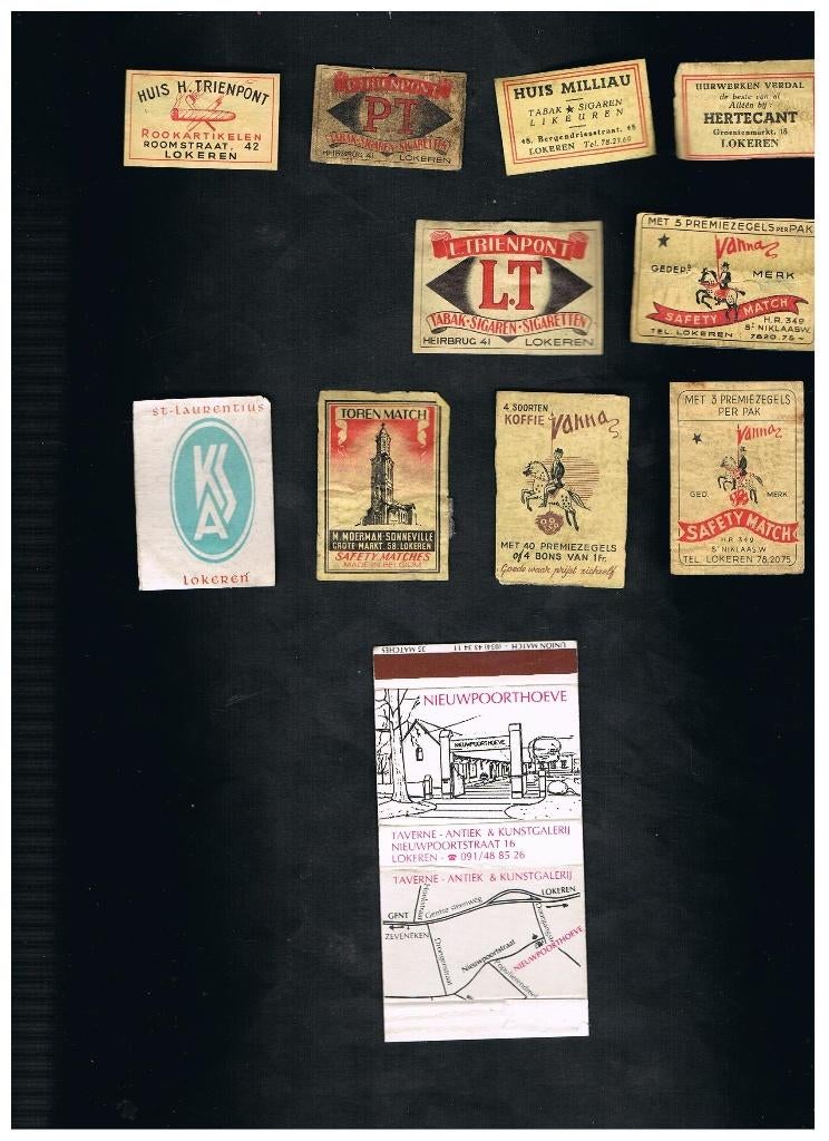 ÉTIQUETTES ANCIENNES BLOKEREN, Collections, Envoi, Comme neuf, Boîtes ou marques d'allumettes