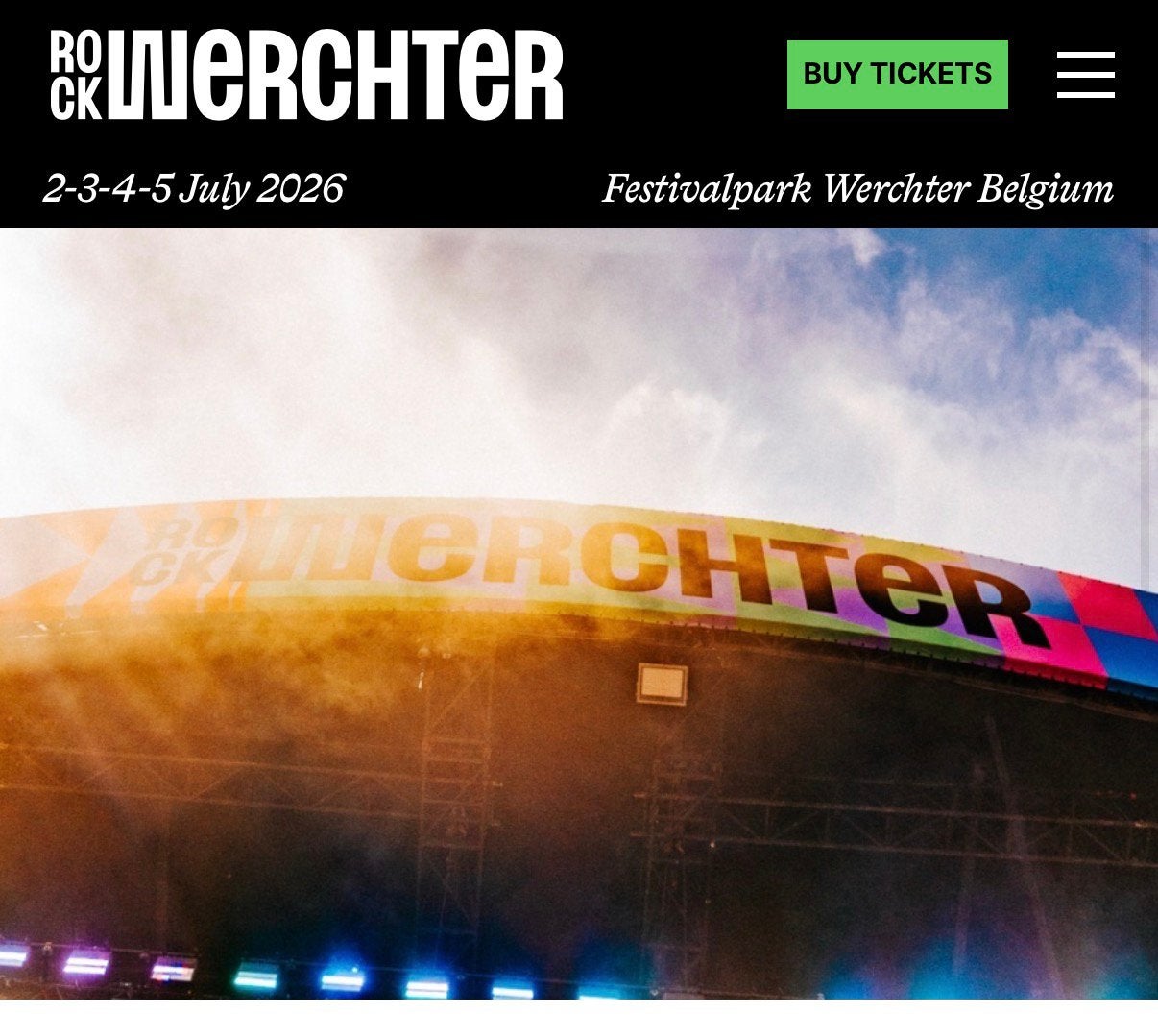 Rock werchter 2026 terras COMBI (vip) ticket 4 dagen, Tickets en Kaartjes, Evenementen en Festivals, Eén persoon, Meerdaags
