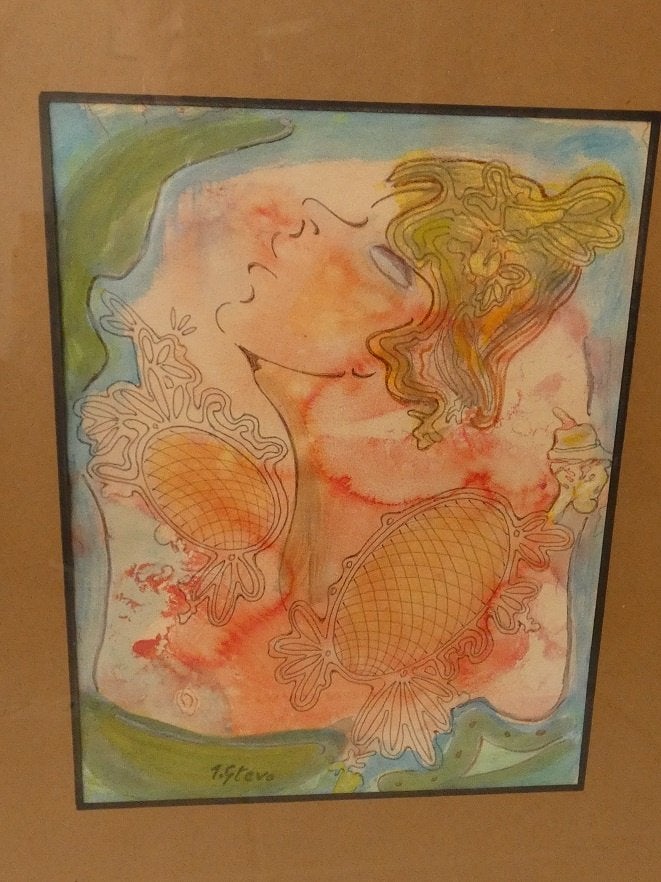 Jean Stevo (1914-1974).aquarel., Antiek en Kunst, Ophalen of Verzenden, Papier/karton, Gesigneerd, Aquarel