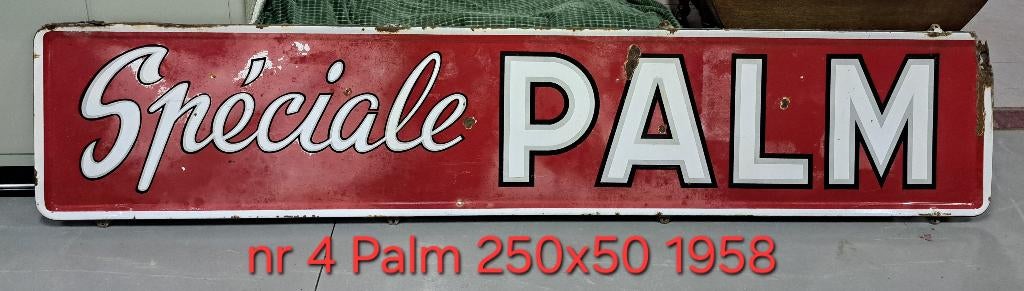 Palm bier emaille reclame bord., Enlèvement, Utilisé, Panneau, Plaque ou Plaquette publicitaire, Palm