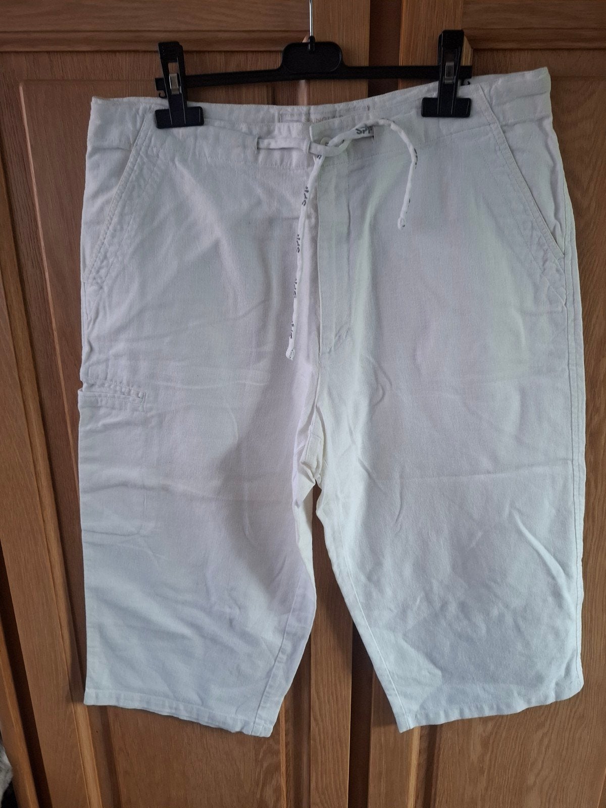 Pantacourt lin blanc springfield L, Enlèvement ou Envoi, Taille 52/54 (L), Comme neuf, SPRINGFIELD.