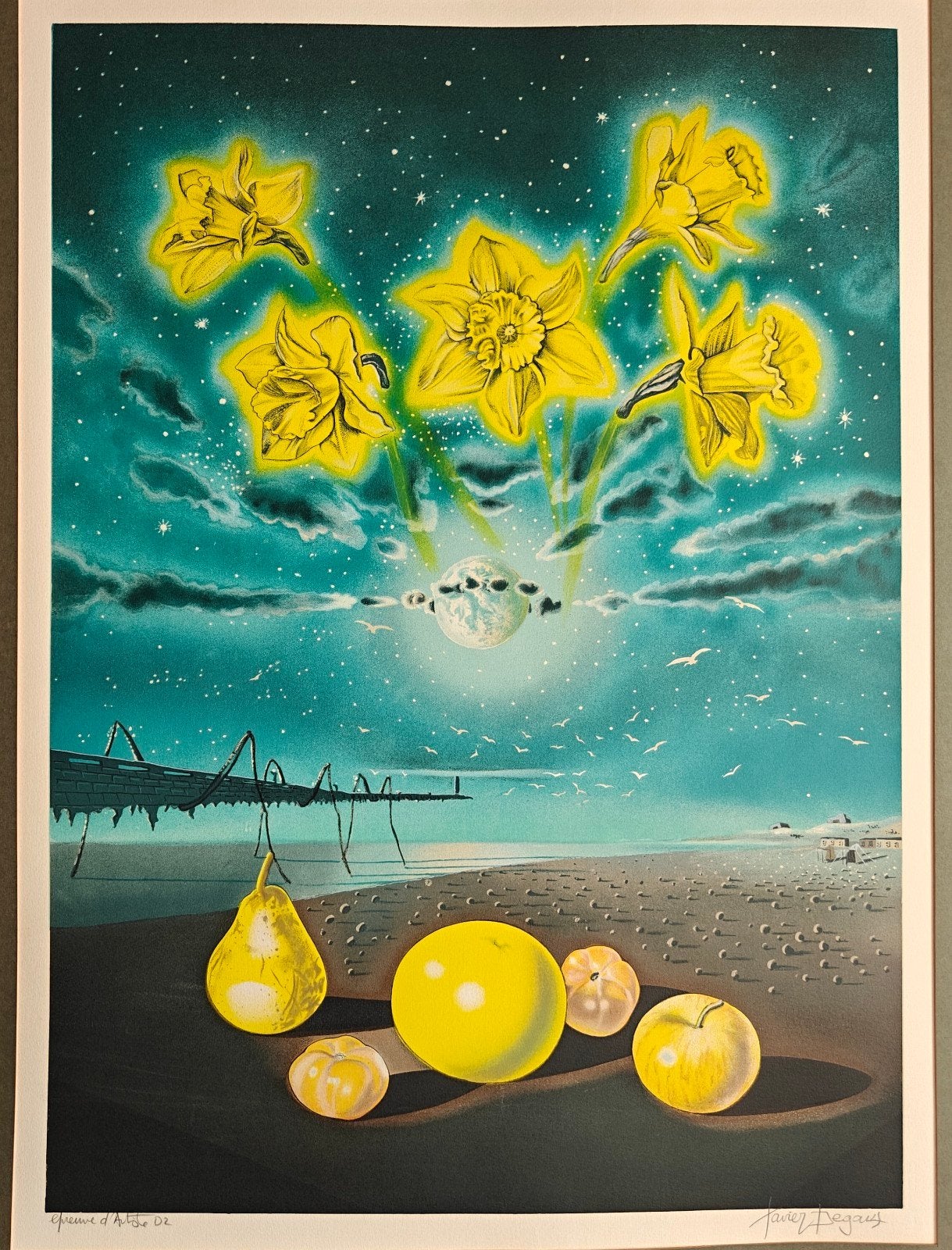 Xavier Degans, spectacle surréaliste (2). Lithographie., Antiquités & Art, Art | Lithographies & Sérigraphies, Enlèvement ou Envoi