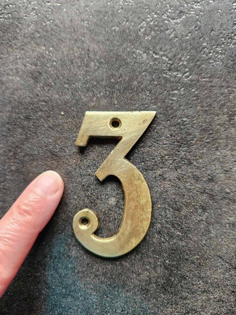 Chiffre 3 en laiton maison porte façade, Enlèvement ou Envoi