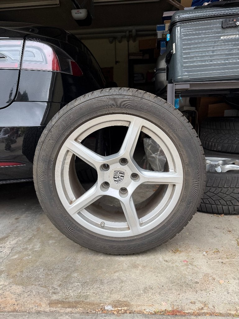 4 Jantes Porsche 18'' d'origine + pn. hivers Dunlop Boxster, Autos : Pièces & Accessoires, Pneus hiver, Véhicule de tourisme, 18 pouces