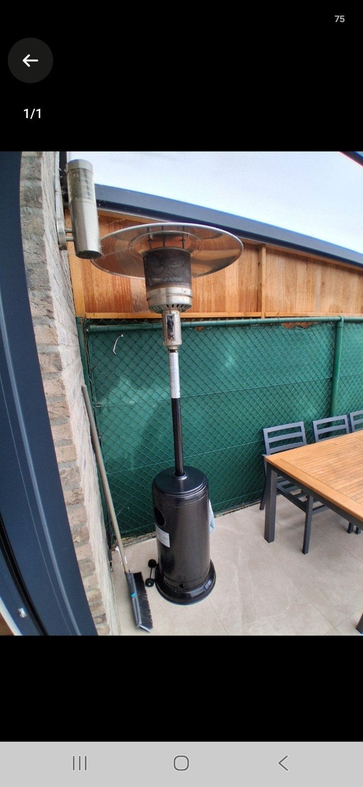 Terrasverwarmer, volle gasfles inbegrepen, Tuin en Terras, Ophalen, Zo goed als nieuw, Gas