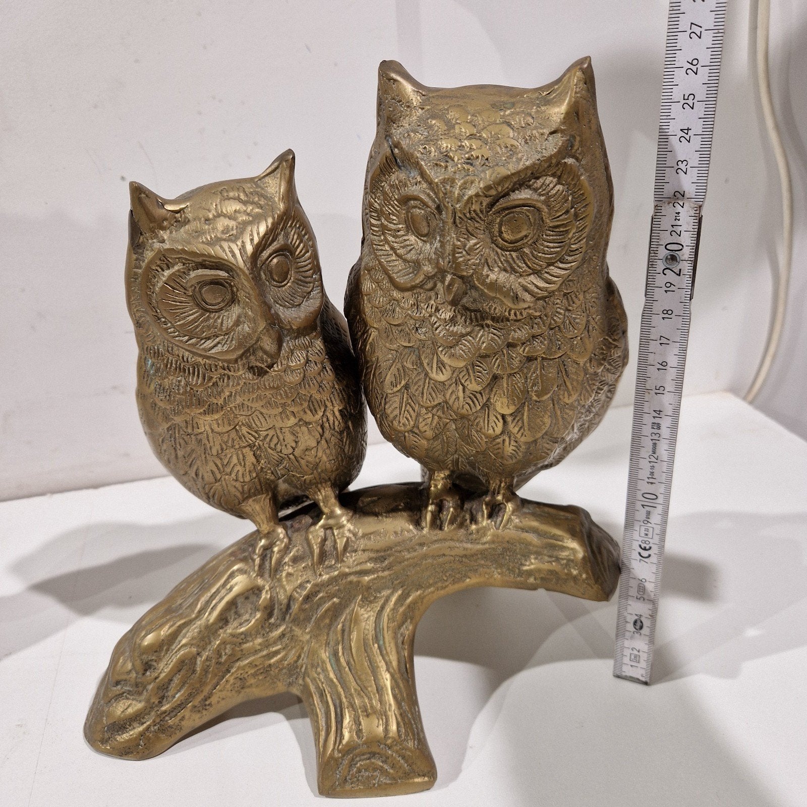 groot koperen uilen op stam display , - 3 kilo, Antiek en Kunst, Ophalen of Verzenden, Koper