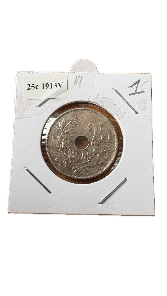 ALBERT I: 25 CENT 1913V (3), Postzegels en Munten, Munten | België, Ophalen of Verzenden