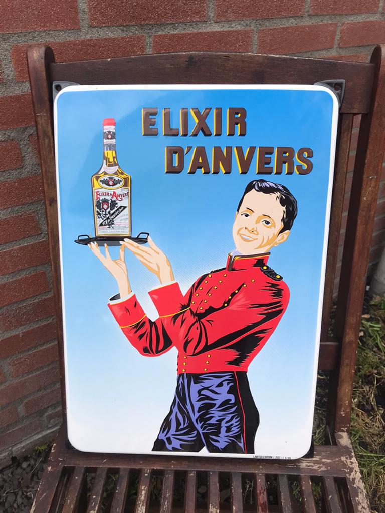 Elixer emaille reclamebord, Verzamelen, Ophalen of Verzenden, Zo goed als nieuw, Reclamebord