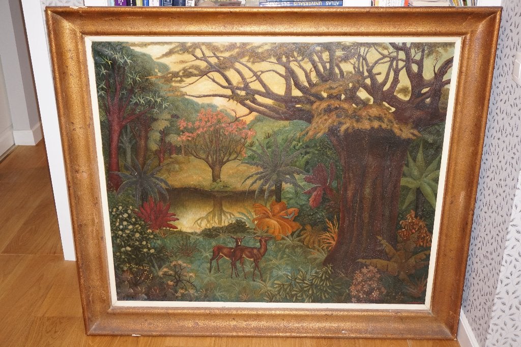 Tableau ancien Gérard laenen art deco, Antiquités & Art, Daté, Peinture à l'huile, Paysage, Expressionniste