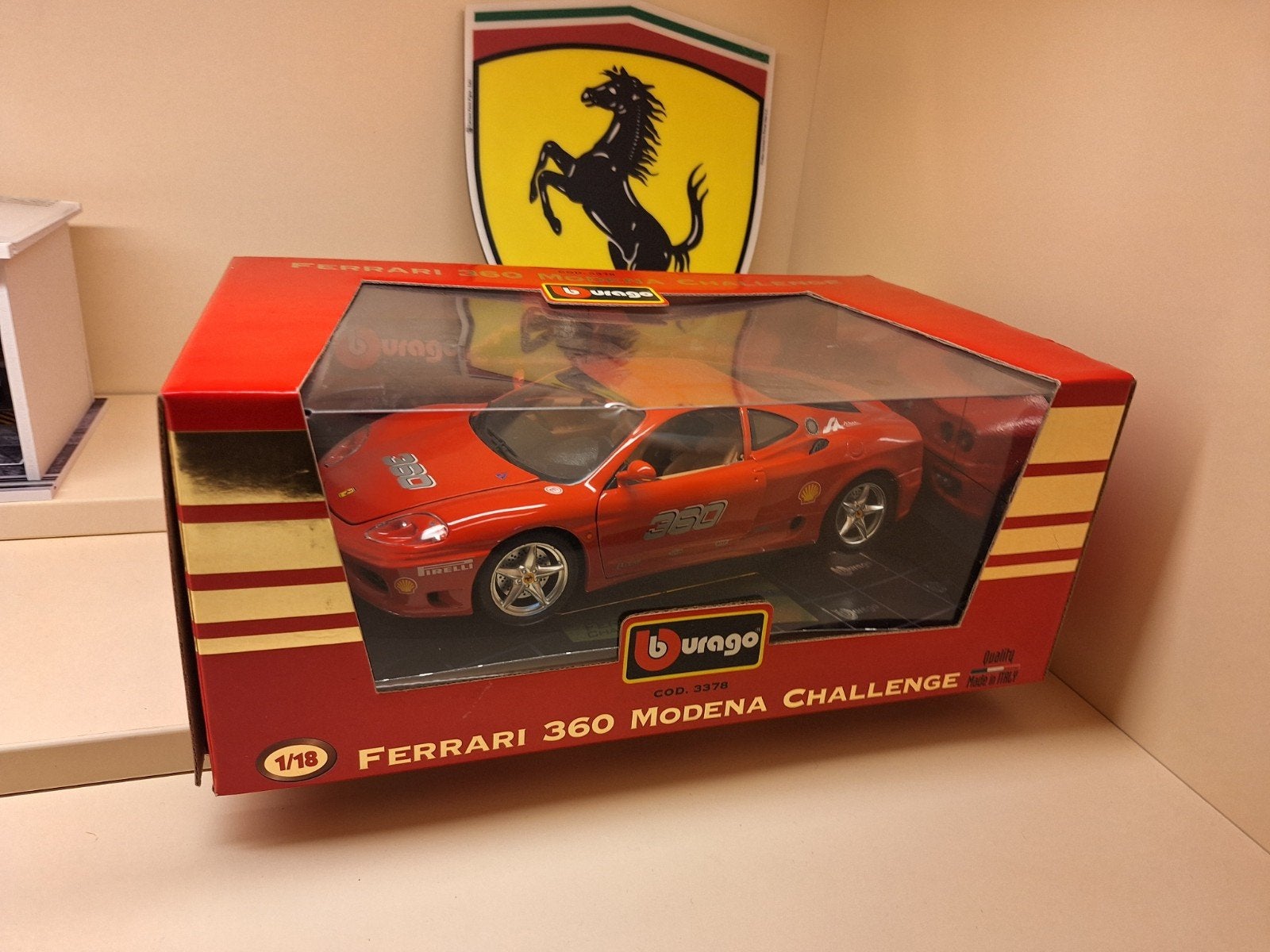 burago Ferrari 360 Challenge 1/18, Ophalen of Verzenden, Zo goed als nieuw, Auto, Burago