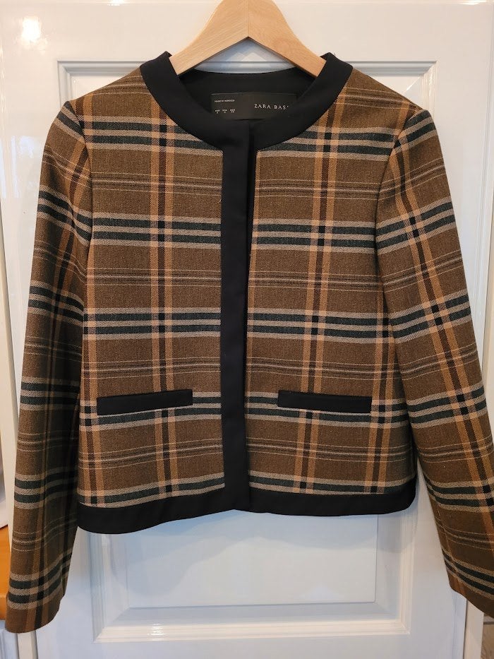 geruit jasje small, Bruin, Zara., Ophalen of Verzenden, Zo goed als nieuw