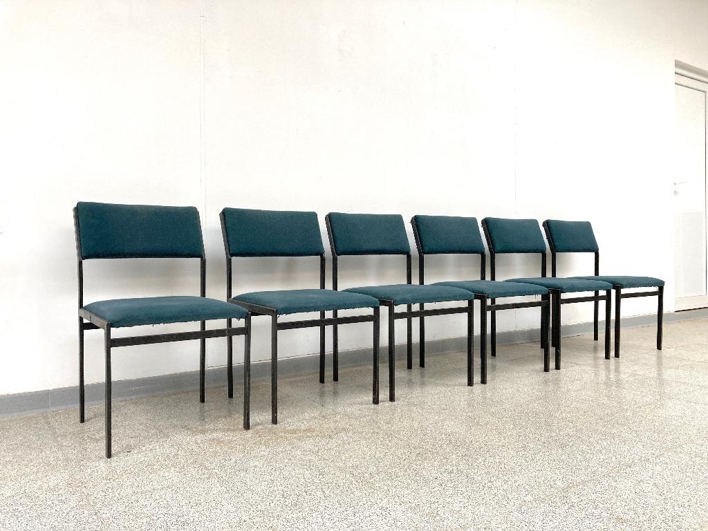 6 Vintage design eetkamerstoelen Cees Braakman voor Pastoe, Huis en Inrichting, Ophalen, Blauw, Vijf, Zes of meer stoelen, Overige materialen