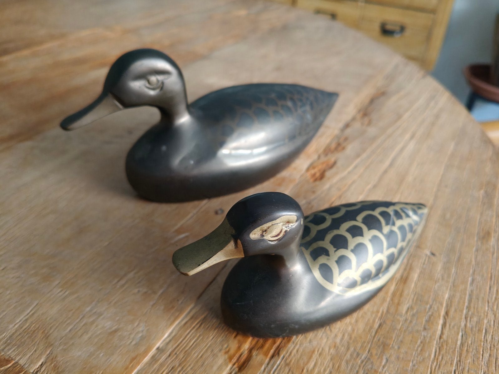 2 eenden in messing, Verzamelen, Ophalen of Verzenden