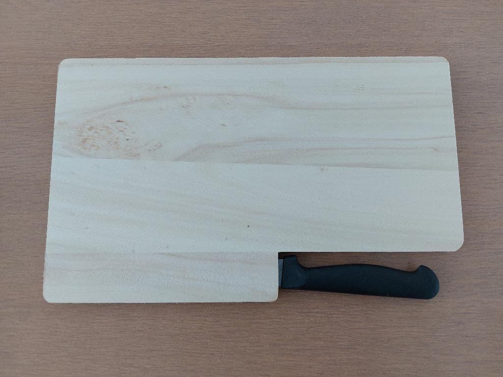 Planche à saucisson avec couteau intégré, Ophalen of Verzenden, Nieuw, Hout, Los bestek