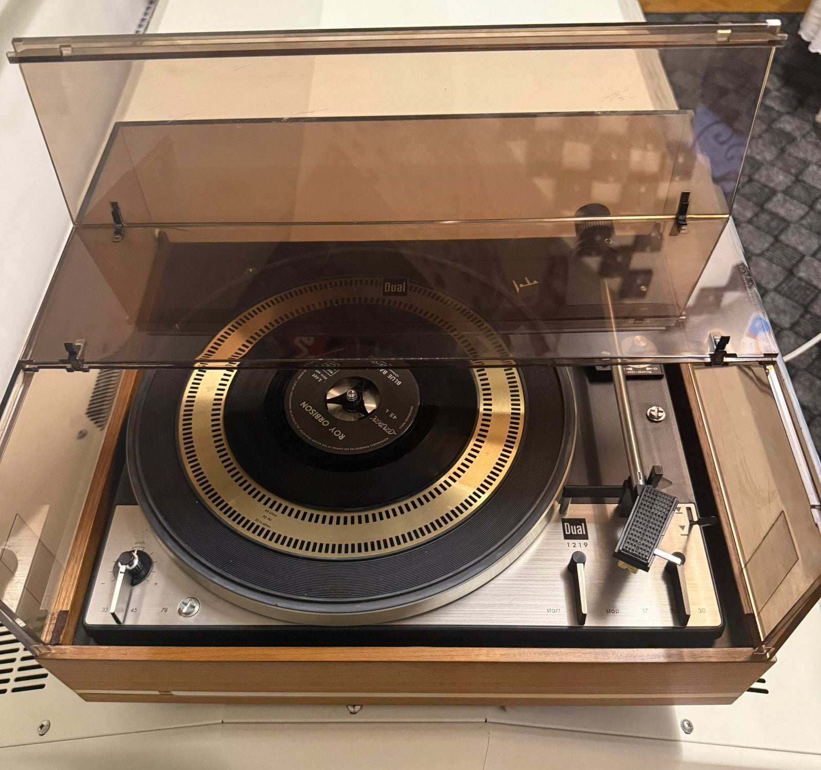 Dual 1219 platenspeler in originele staat, Ophalen, Gebruikt, Automatisch, Platenspeler
