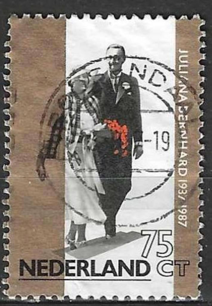 Pays-Bas 1987 - Yvert 1280 - Juliana et Bernhard (ST), Timbres & Monnaies, Timbres | Pays-Bas, Affranchi, Envoi