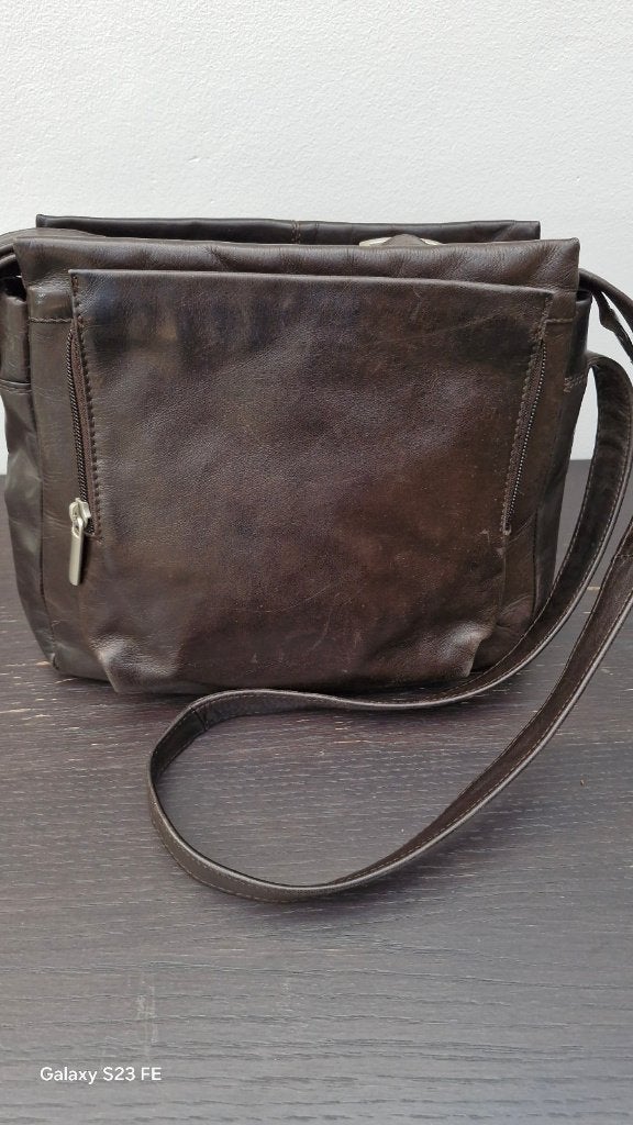 Lederen crossover bruin, Bijoux, Sacs & Beauté, Sacs | Sacs Femme, Enlèvement ou Envoi, Comme neuf, Brun, Autres types