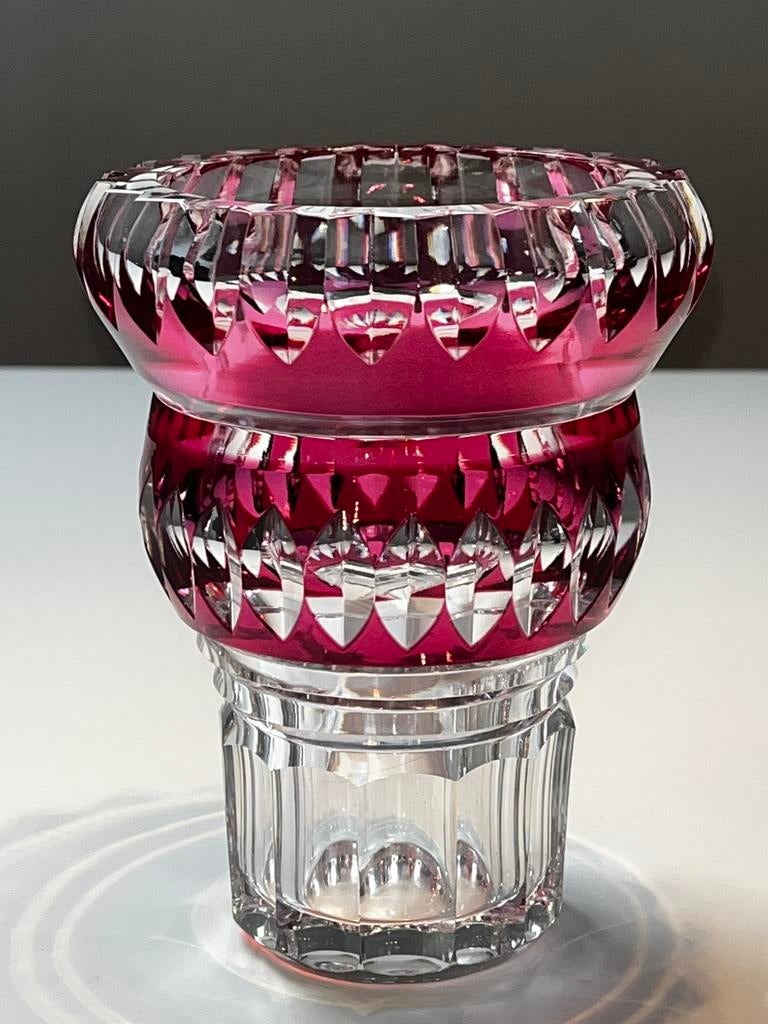 Art Deco zeldzame Val Saint Lambert geslepen kristal doublé, Ophalen of Verzenden