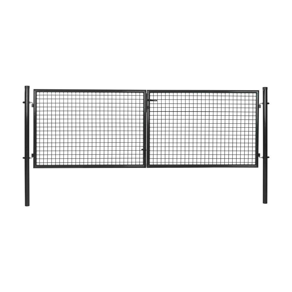 Nieuwe zwarte dubbele tuinpoort 1m50x3, Tuin en Terras, Tuinpoorten, Nieuw, Draaipoort, 200 cm of meer, Ophalen