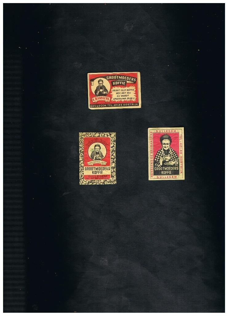 VIEILLES ÉTIQUETTES GULLEGEM, Envoi, Utilisé, Boîtes ou marques d'allumettes