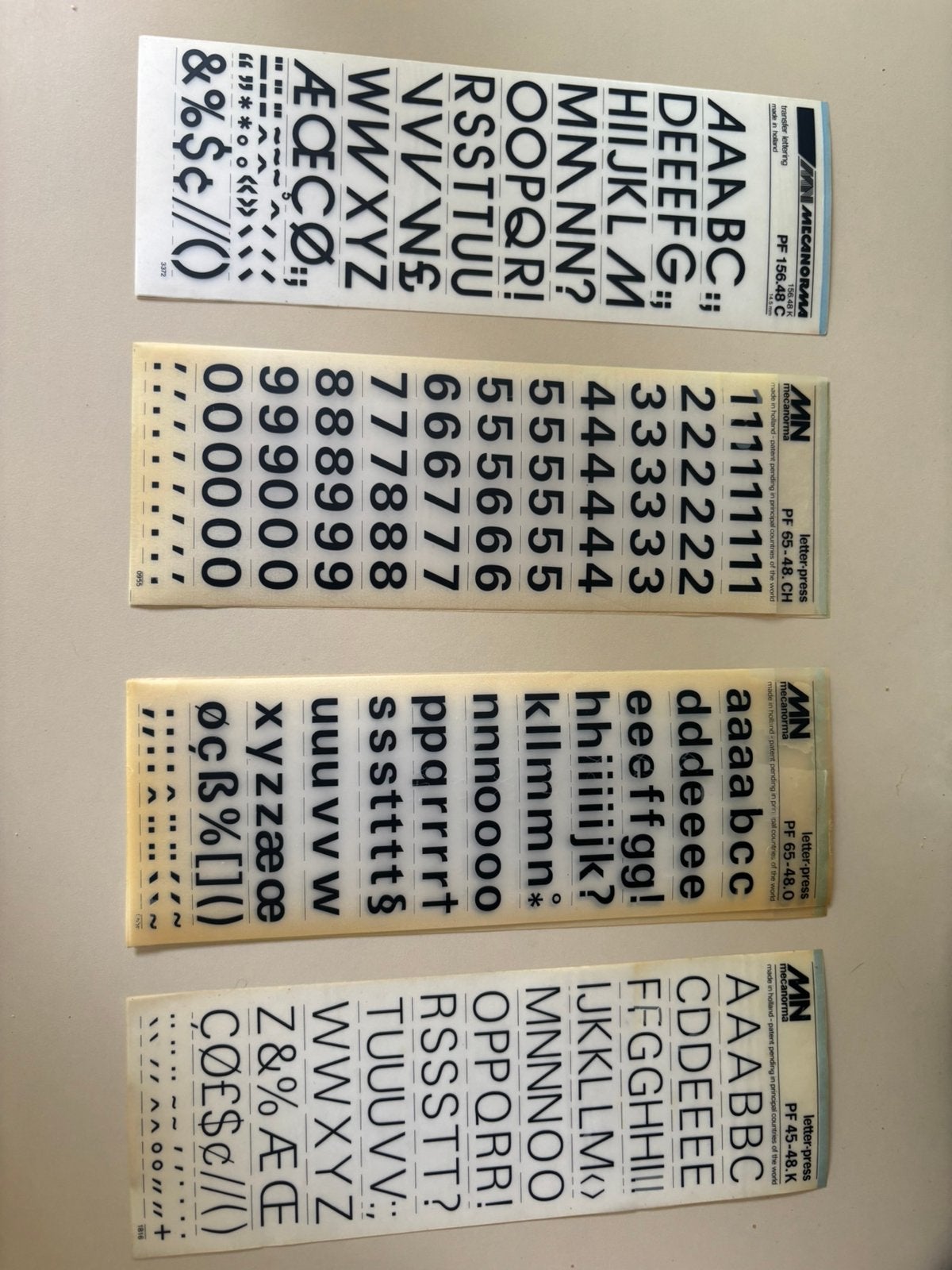 MECANORMA Lettres transfert, Enlèvement ou Envoi, Comme neuf