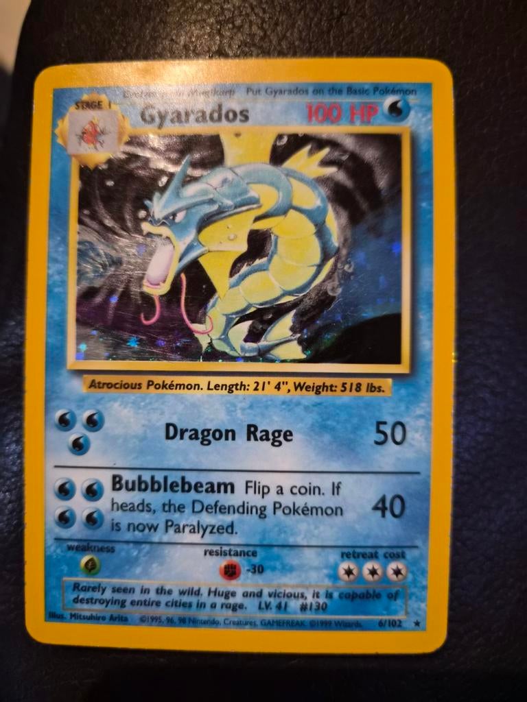 Set de base Gyarados Holo anglais 6/102, Hobby & Loisirs créatifs, Enlèvement ou Envoi, Utilisé, Cartes en vrac, Foil