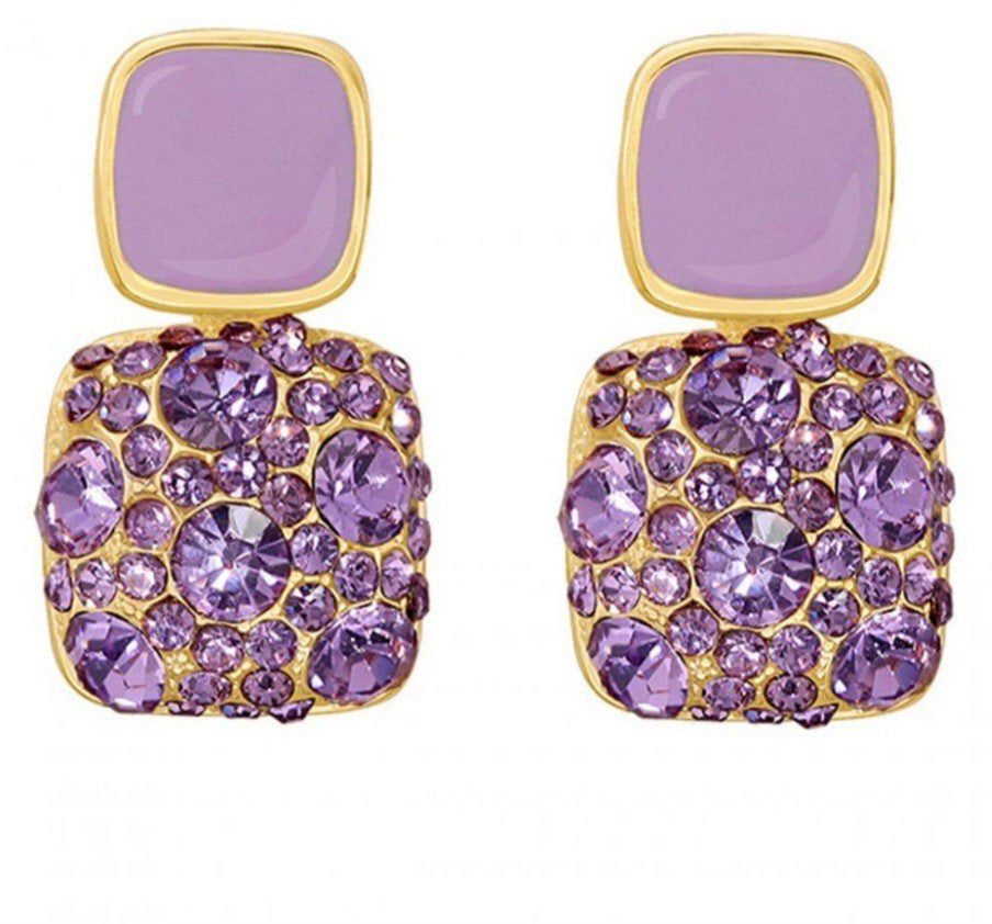 paarse oorbellen, Bijoux, Sacs & Beauté, Violet, Envoi, Neuf, Puces ou Clous
