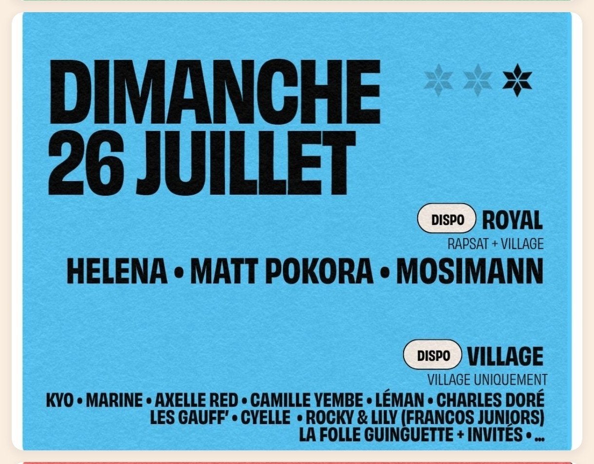 2 e-tickets Francofolies de Spa 26/07, accès Rapsat + villag, Tickets & Billets, Deux personnes