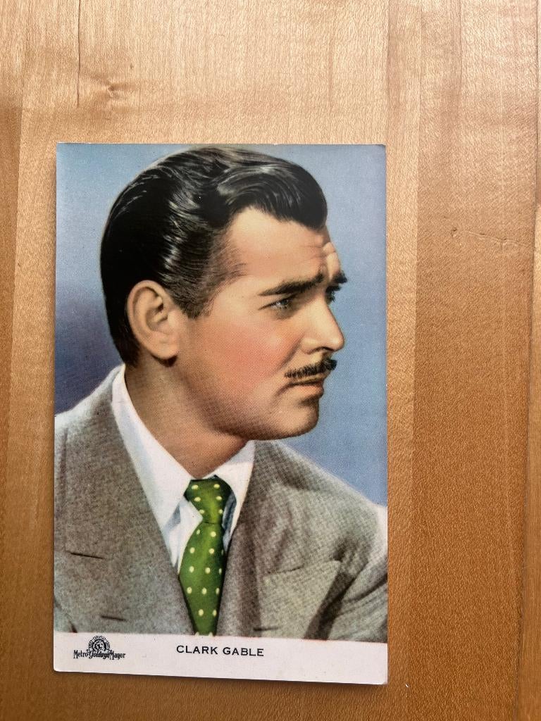 Postkaart Victoria Chocolade met filmster Clark Gable, Verzamelen, Verzenden, Gebruikt, Film, Foto of Kaart