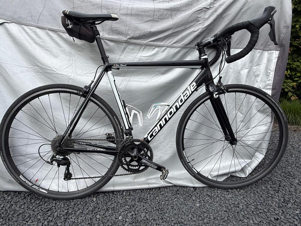 Koersfiets Cannondale Aluminium - maat 56, Autres marques, Frein sur jante, Aluminium, Enlèvement