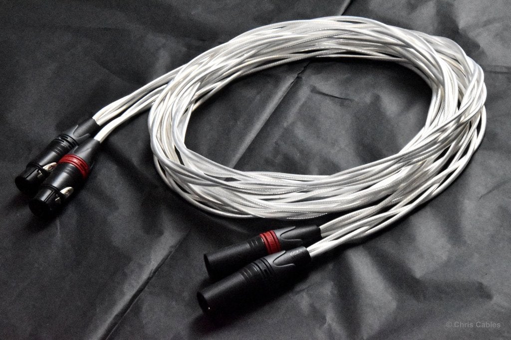 'The Crystal Clear XLR' puur zilver interlinks. ChrisCables, Audio, Tv en Foto, Audiokabels en Televisiekabels, Verzenden, Nieuw