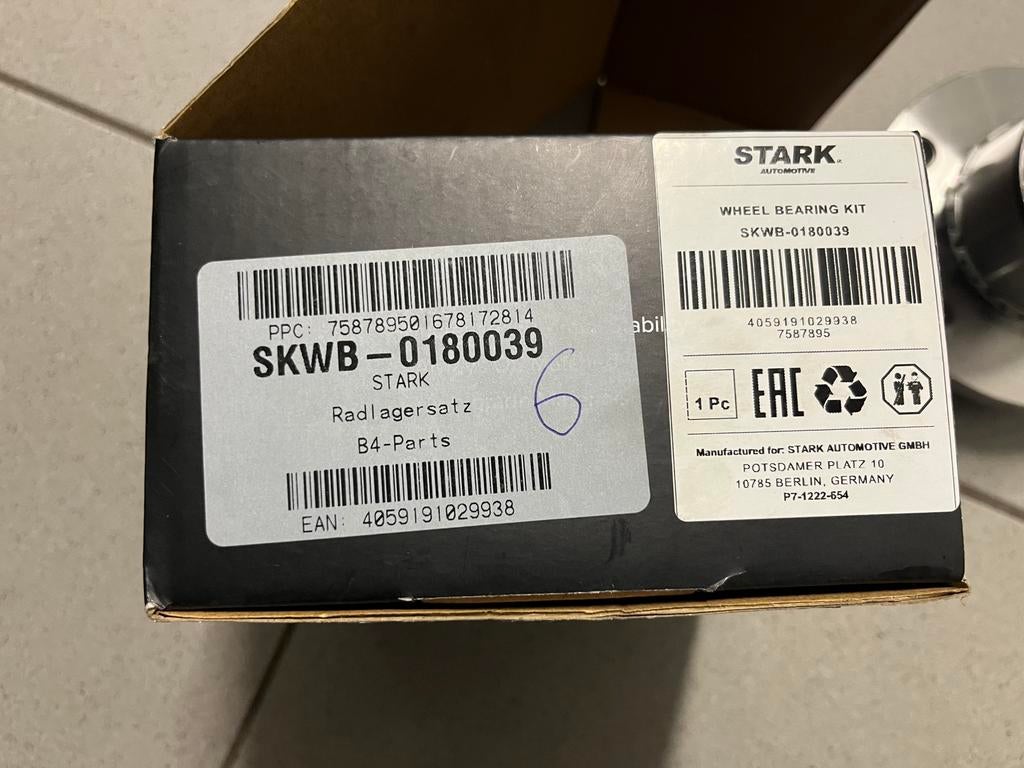 Kit de roulements de roue Stark SKWB-0180039, Enlèvement, Neuf, Volkswagen