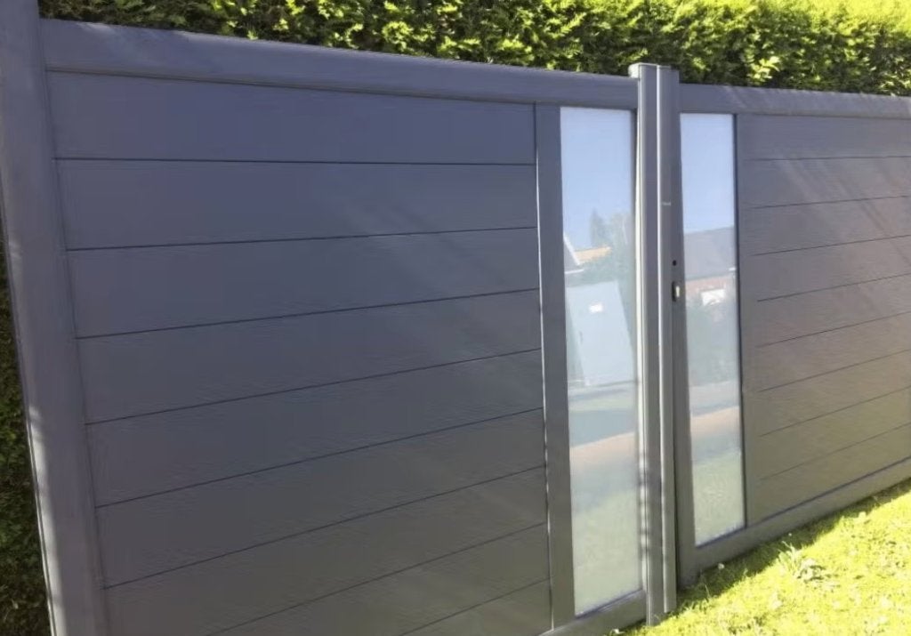draaipoort aluminium OTIS SHOWROOMMODEL, Tuin en Terras, Tuinpoorten, Ophalen, Gebruikt, Aluminium, Draaipoort