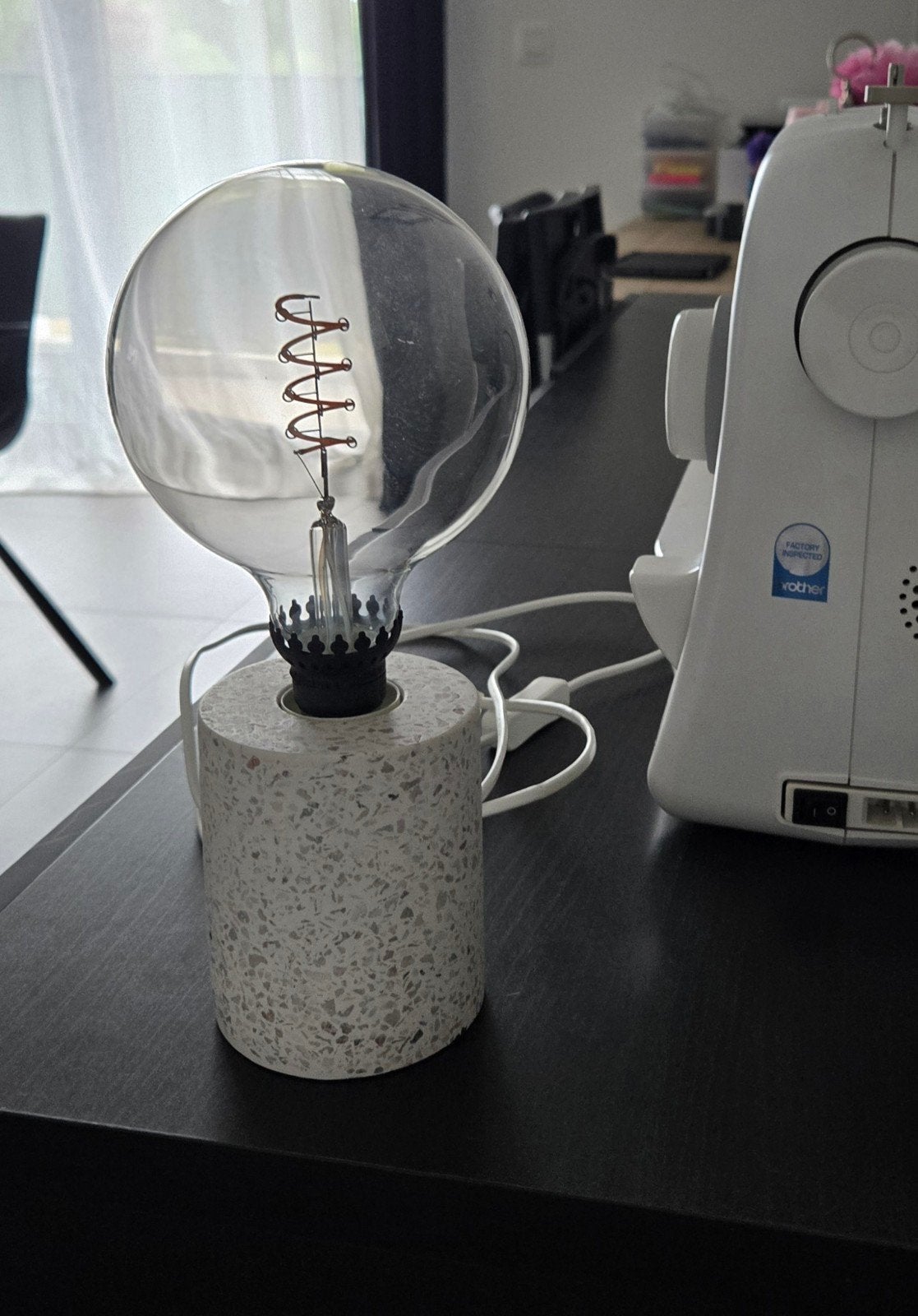 Marmer look lamp, Wit, Ophalen of Verzenden, Zo goed als nieuw, IKEA