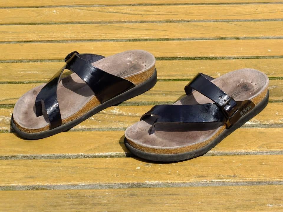 Sandales/chaussures femmes passe-orteil Mephisto, 38, noire, Mephisto, Enlèvement ou Envoi, Comme neuf, Noir