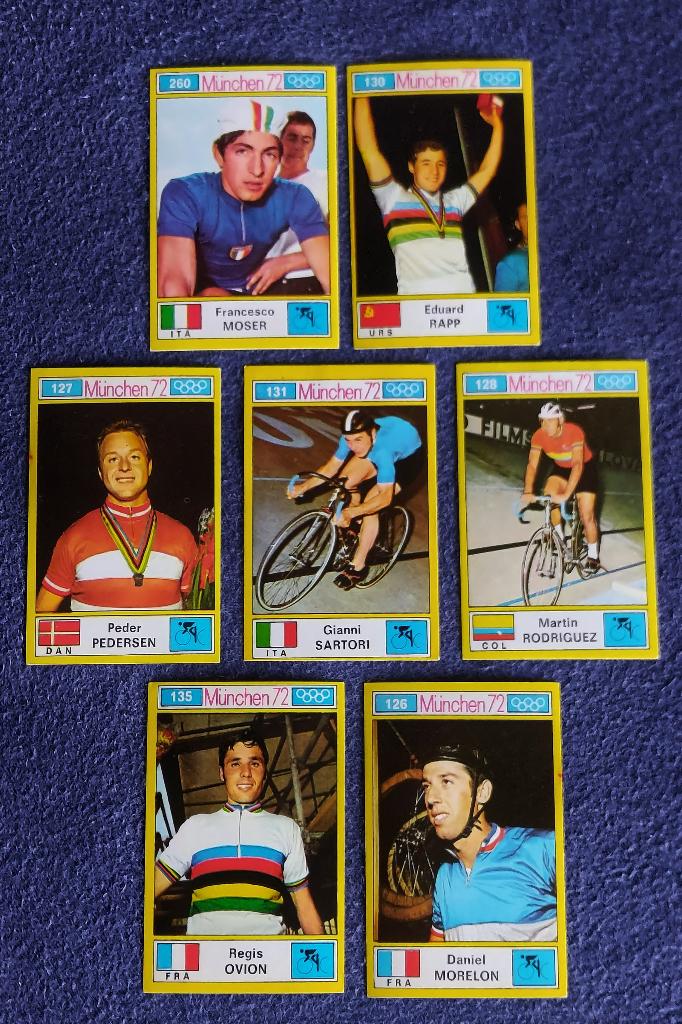 7 versch. Panini stickers ' OS Munchen 1972 - Cycling ', Enlèvement ou Envoi, Neuf, Plusieurs autocollants