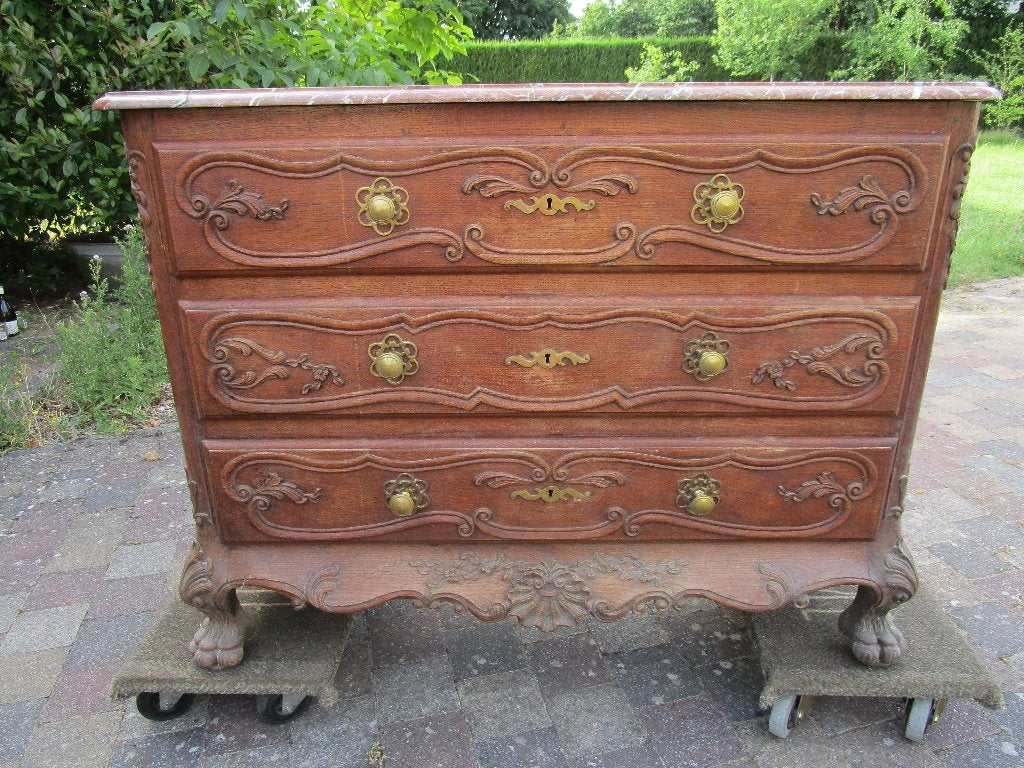 commode Louis XV met marmeren blad, Ophalen