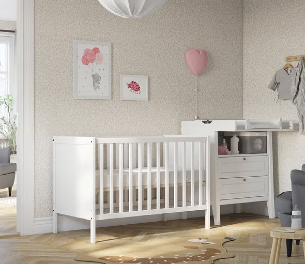 Lit bébé blanc Sundvik 2 pièces avec matelas, Enlèvement, Comme neuf, Lit