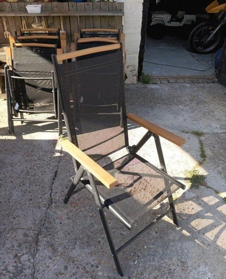 8 verstelbare tuinstoelen, Tuin en Terras, Ophalen
