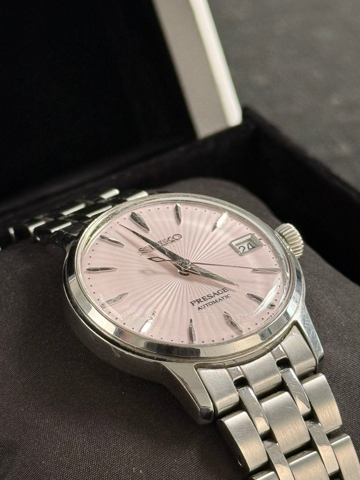 Seiko Presage Cocktail vrouwenhorloge roze wijzerplaat, Handtassen en Accessoires, Horloges | Antiek, Ophalen of Verzenden, Seiko