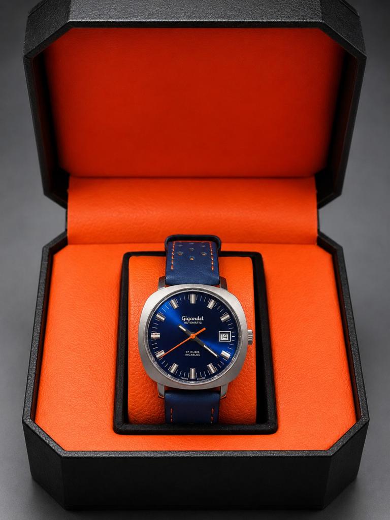 Gigandet Blue Sunburst Automatic – ETA 2783 – Freshly Servic, Handtassen en Accessoires, Horloges | Heren, Zo goed als nieuw, Polshorloge