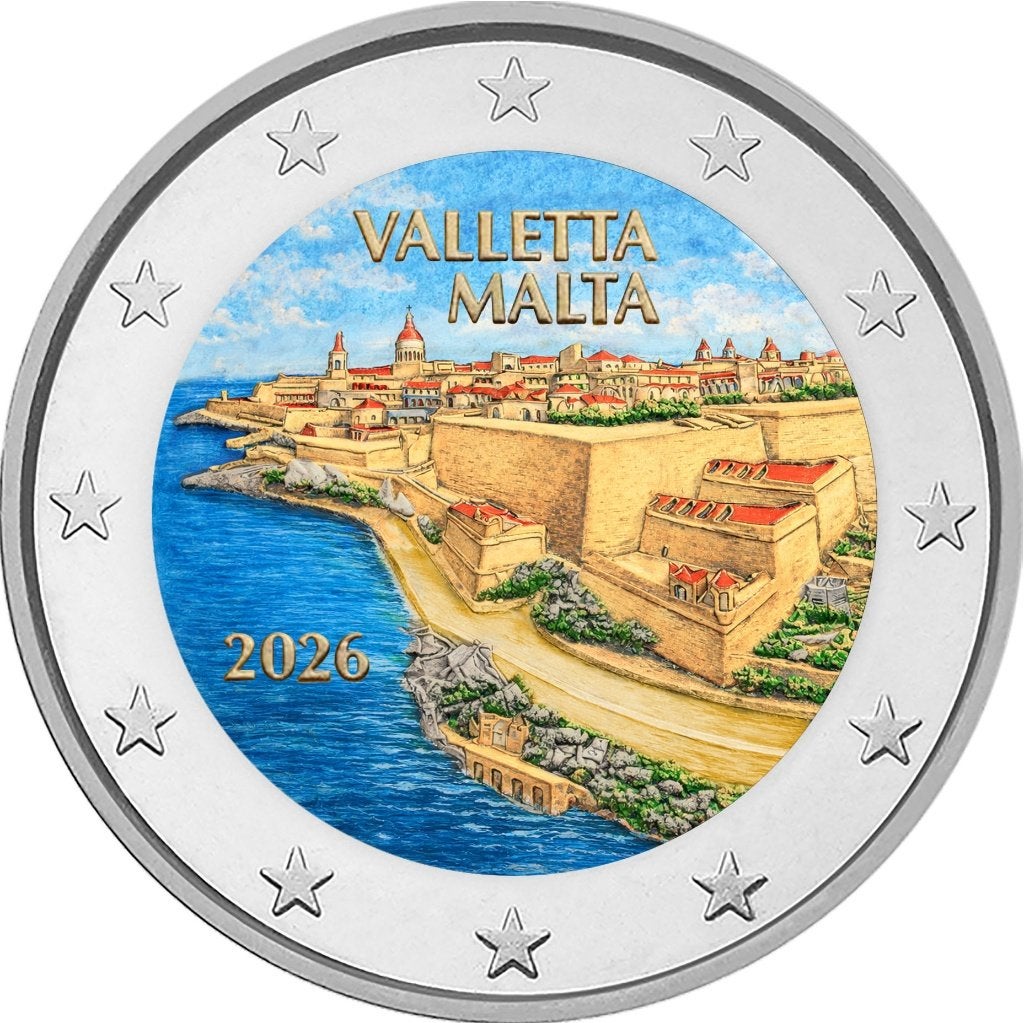 2 euro Malta 2026 Stad Valletta gekleurd, Verzenden, Malta, 2 euro