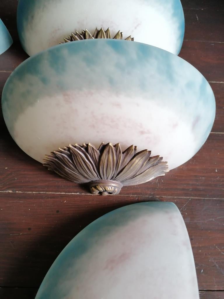 Wandlampen art deco, Huis en Inrichting, Ophalen, Zo goed als nieuw, Glas, Art deco