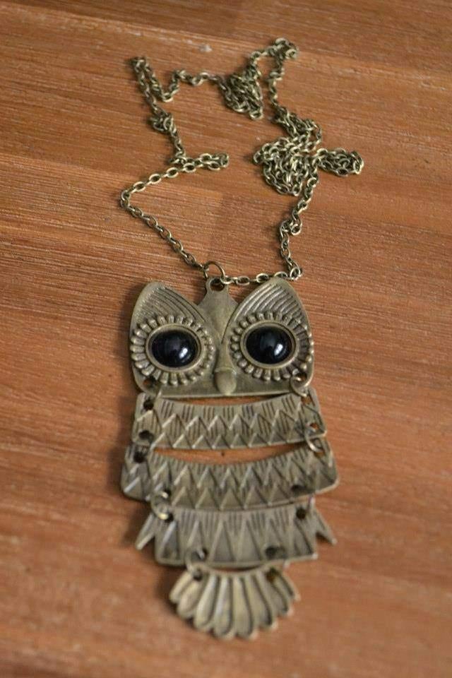 ketting met grote uil, Handtassen en Accessoires, Kettingen, Ophalen of Verzenden, Nieuw, Overige materialen